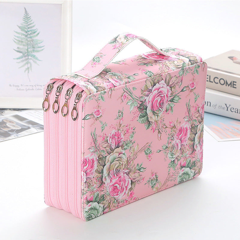 Sarah Express 200-Compartment Art Supply Organizer Tote Bag Pink 200 Holes