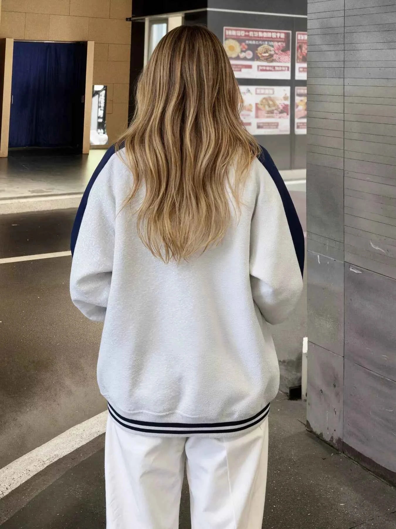 Sarah Express Women's Zip Up Color Block Jacket - Pocketed Lightweight Outerwear