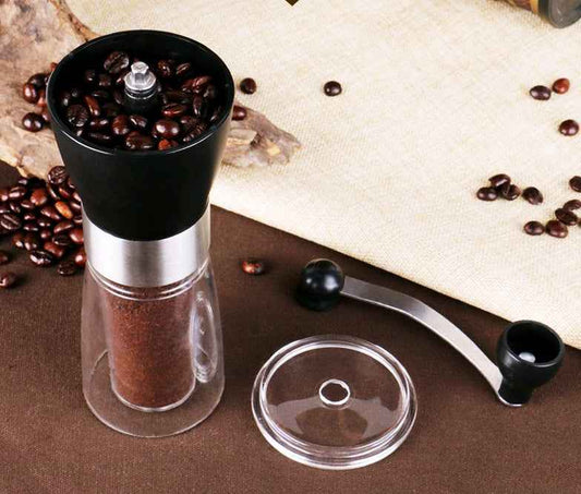 Sarah Express Manual Coffee Grinder Hand Crank Pepper Mill - Stainless Steel Burr Grinder for Fresh Coffee Beans