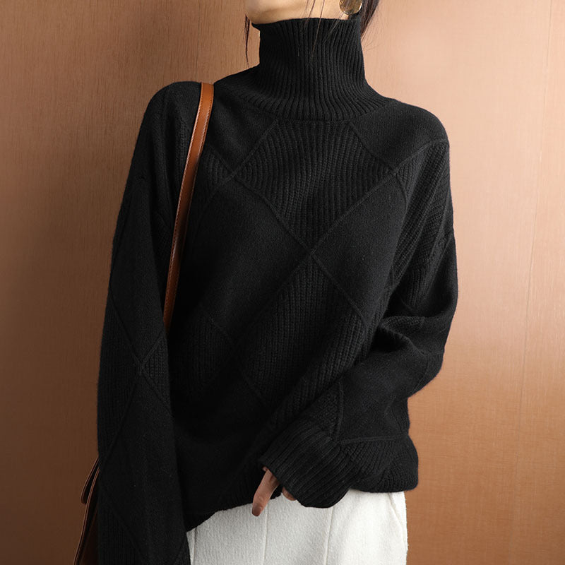 Sarah Express Women's Long Sleeve Knit Sweater Collage Splice Design
