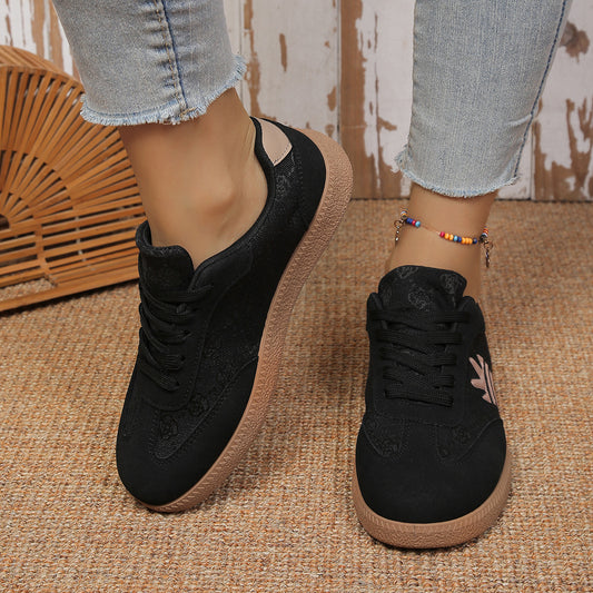 Sarah Express Women's Retro Chunky Sole Sneakers – Color-Block Lace-Up Platform Shoes