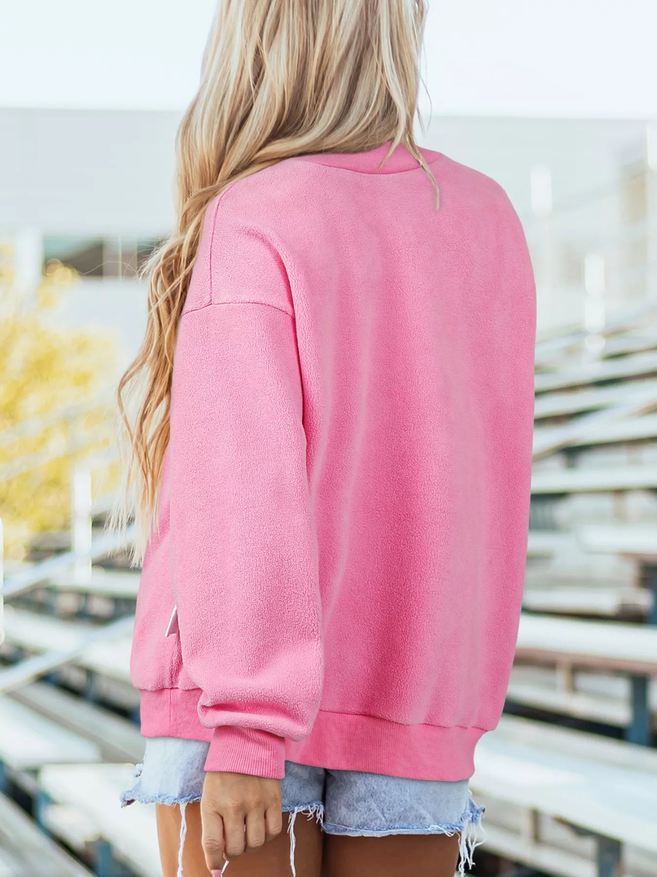 Sarah Express Women's Casual Solid Color Mock Neck Sweatshirt