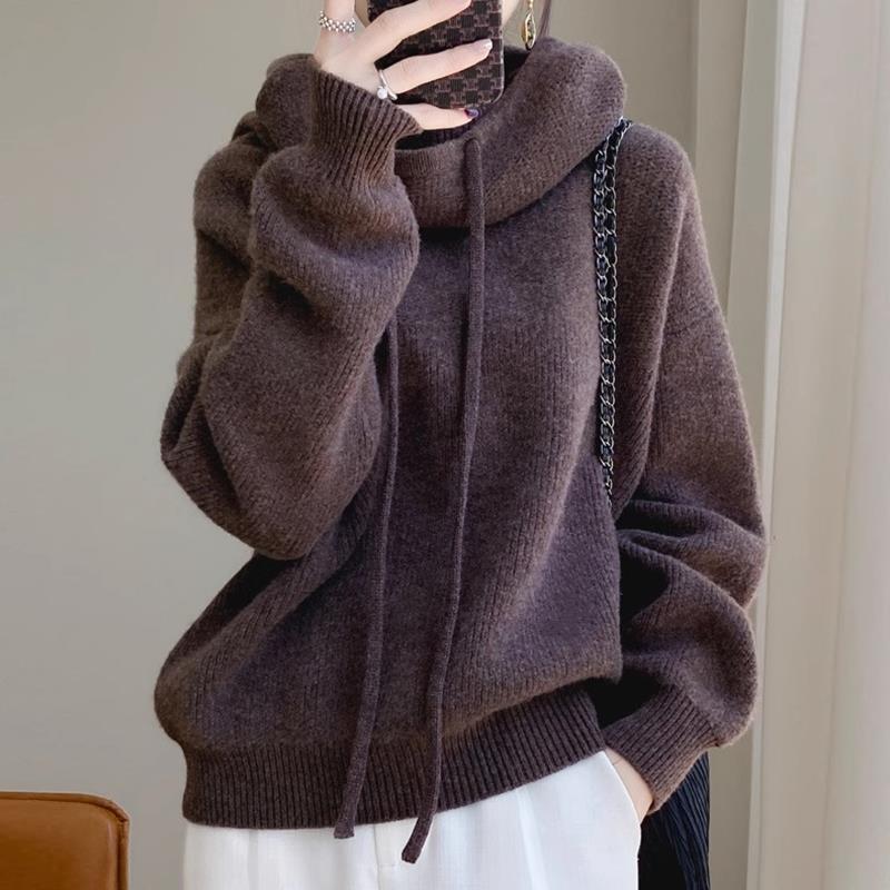 Sarah Express Women's Thicken Knit Sweater Pullover Long Sleeve Casual Autumn Winter Warm