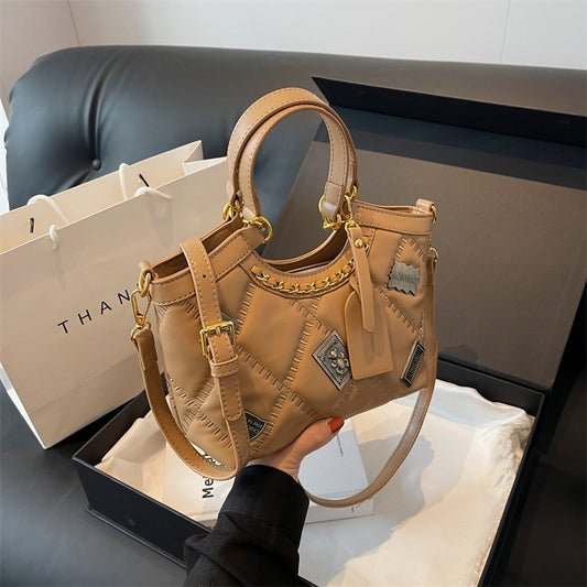 Sarah Express Rarely Seen Diamond-pattern Badge Shoulder Crossbody Bag