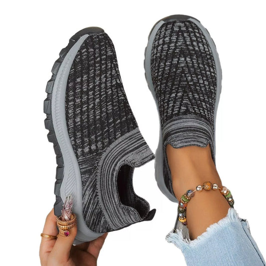 Sarah Express Women's Breathable Mesh Slip-On Sneakers - Lightweight Walking Shoes