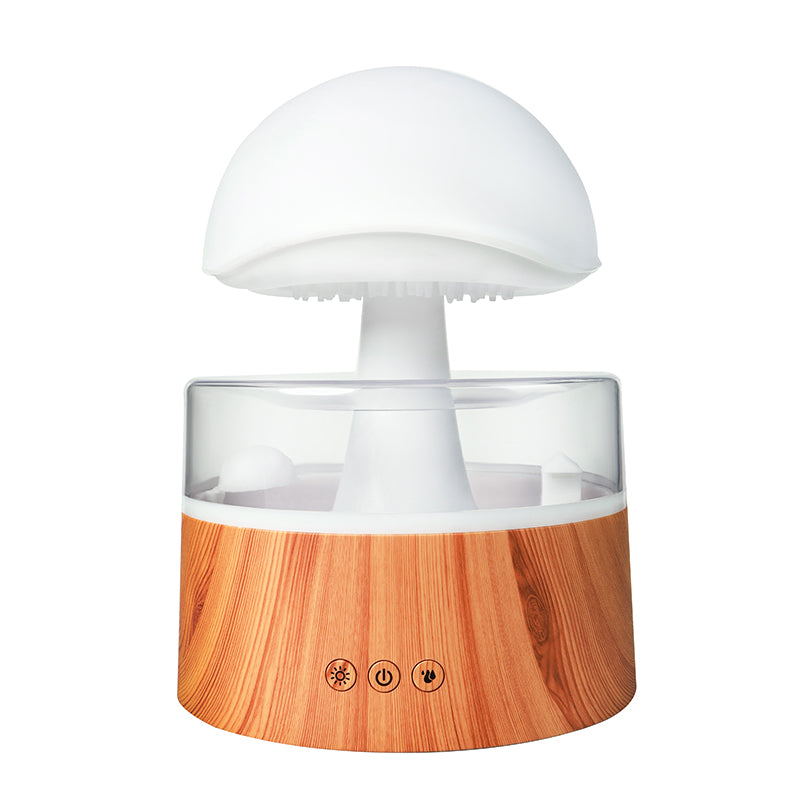 Sarah Express Rain Cloud Humidifier with Aromatherapy Diffuser & LED Night Light Wood Grain USB