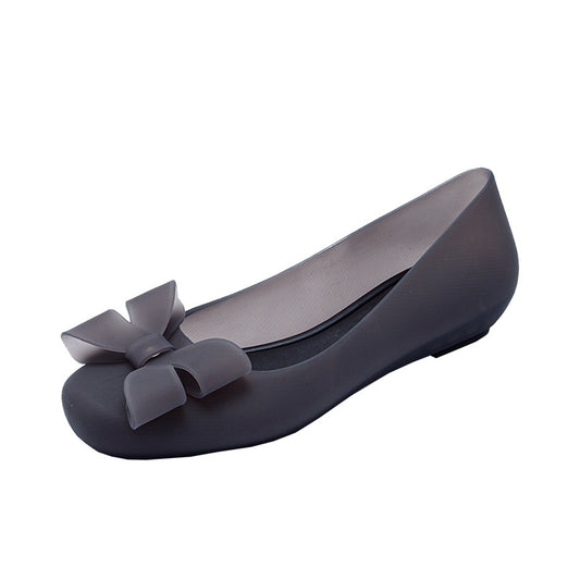 Sarah Express Women's Slip-On Flats with Bow Detail - Comfortable Round Toe Casual Shoes