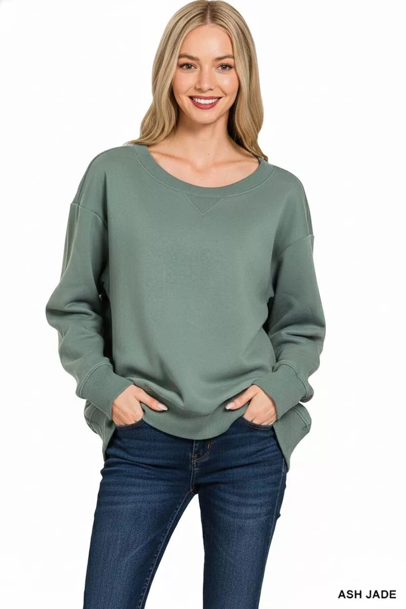 Sarah Express Women's Fleece Boat Neck Sweatshirt
