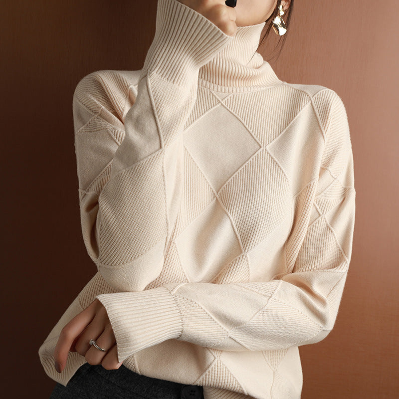 Sarah Express Women's Long Sleeve Knit Sweater Collage Splice Design