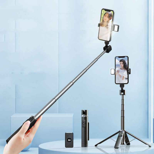 Sarah Express Bluetooth Selfie Stick Tripod with LED Fill Light - Extendable Phone Holder Stand