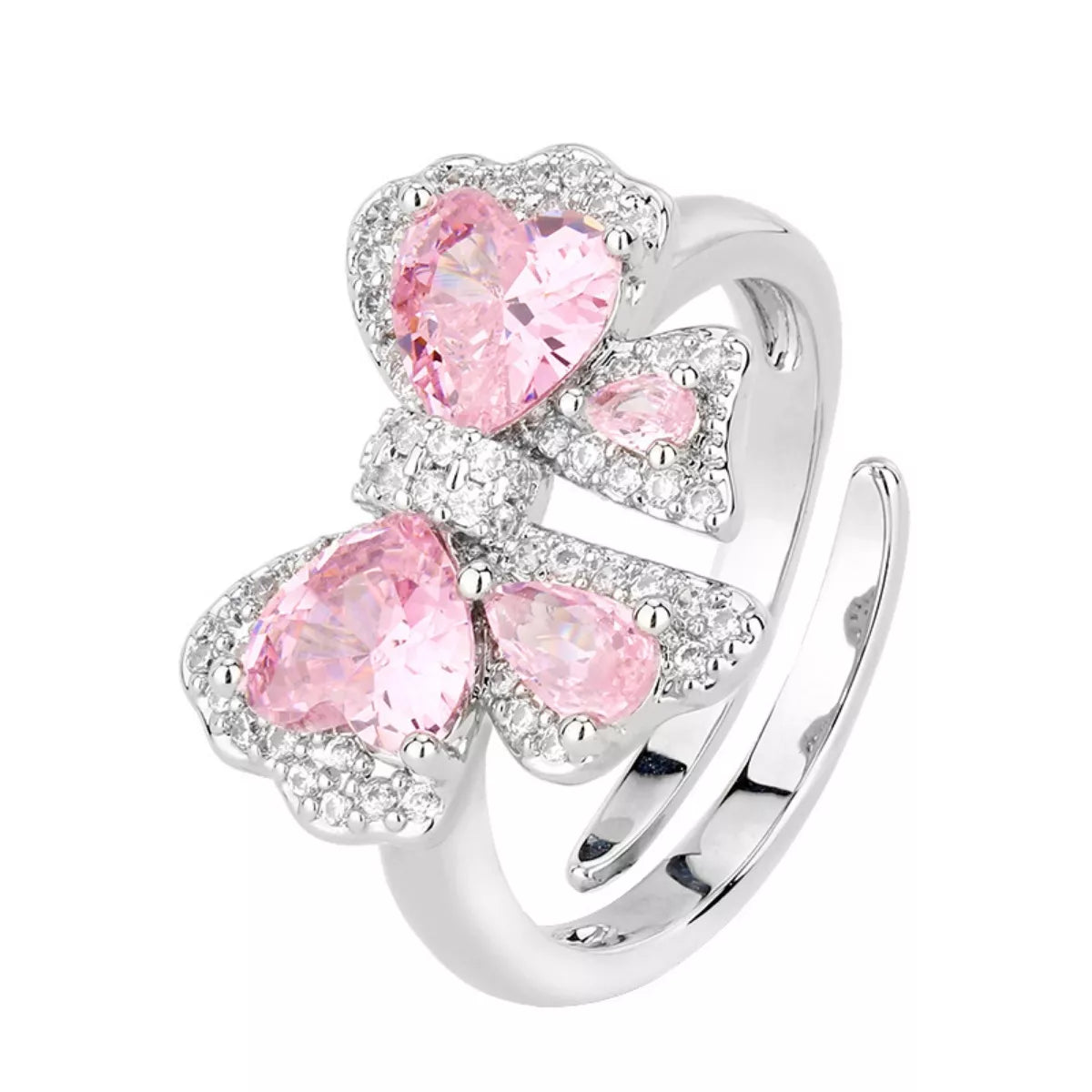 Sarah Express Women's Zircon Bow Bypass Ring