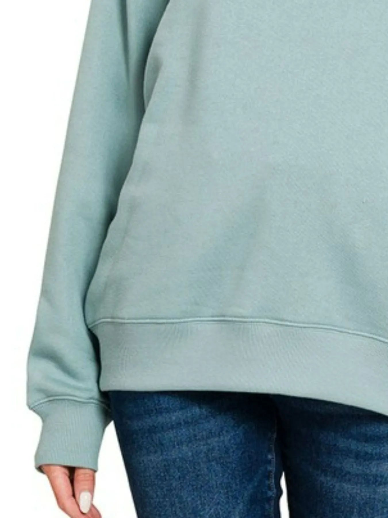 Sarah Express Women's Oversized Fleece Crewneck Sweatshirt - Blue Grey for Fall & Winter Casual
