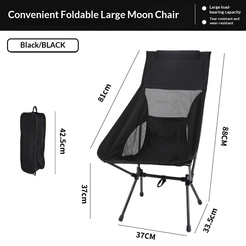 Sarah Express Portable Folding Camping Chair - Ultralight Outdoor Beach Backpack Chair Black