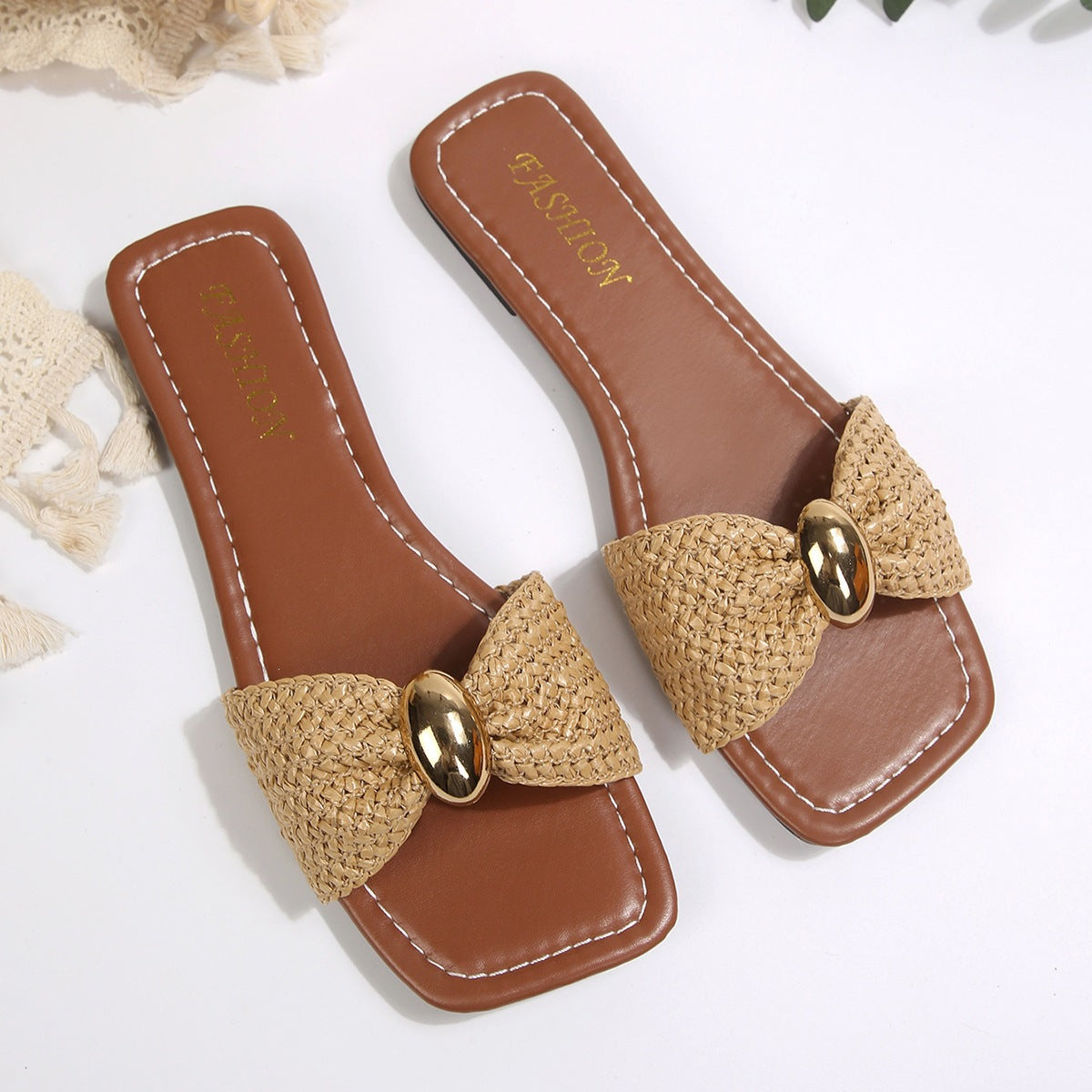 Womens Casual Outdoor Flat-Heel Summer Plus-Size Slippers