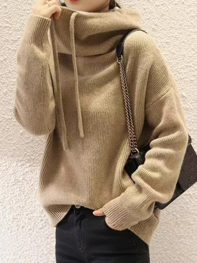 Sarah Express Women's Thicken Knit Sweater Pullover Long Sleeve Casual Autumn Winter Warm