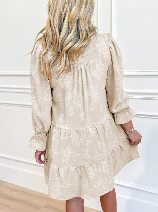 Sarah Express Notched Neck Tiered Mini Dress