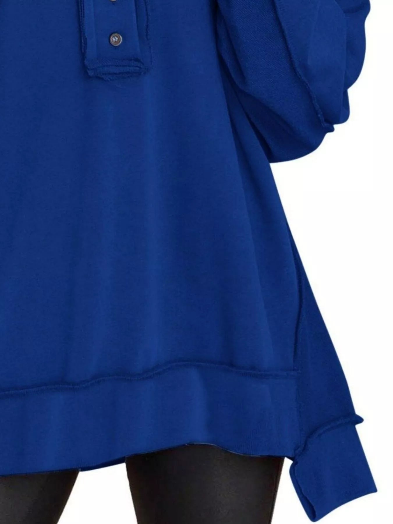 Sarah Express Women's Half Snap Long Sleeve Oversized Sweatshirt