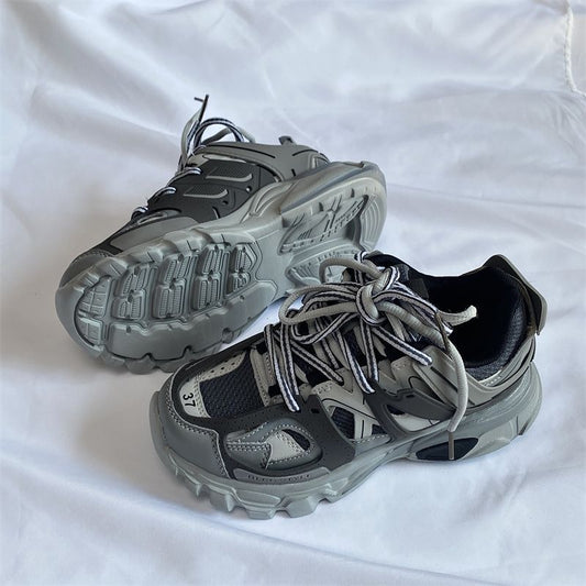 Sarah Express Men's Retro Chunky Sole Sneakers - Breathable Mesh Athletic Shoes with EVA Sole