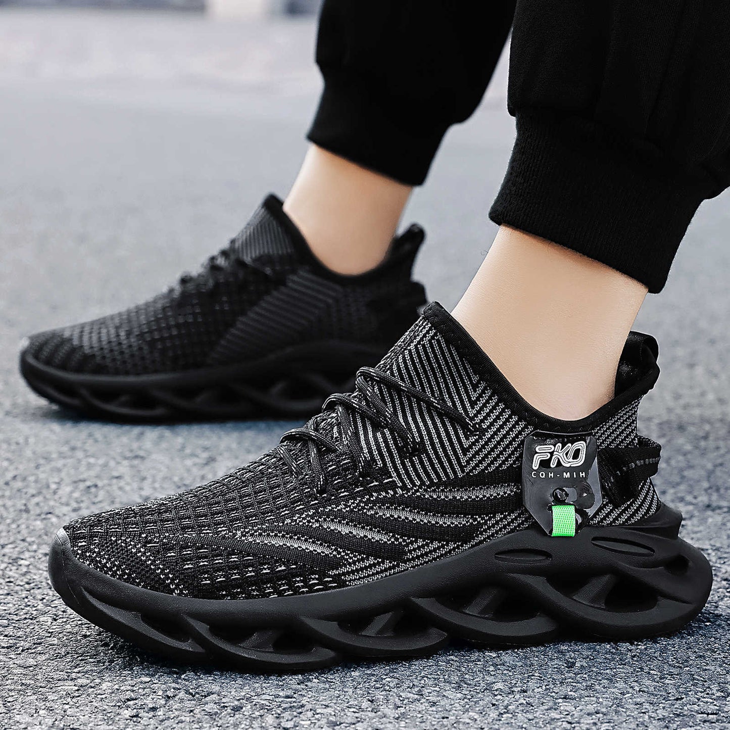 Sarah Express Men's Breathable Casual Sneakers | Lightweight Slip-On Shoes with Soft Cushioned Sole Black