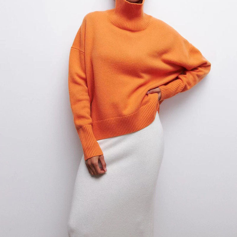 Sarah Express Women's Long Sleeve Pullover Sweater Solid Color Acrylic