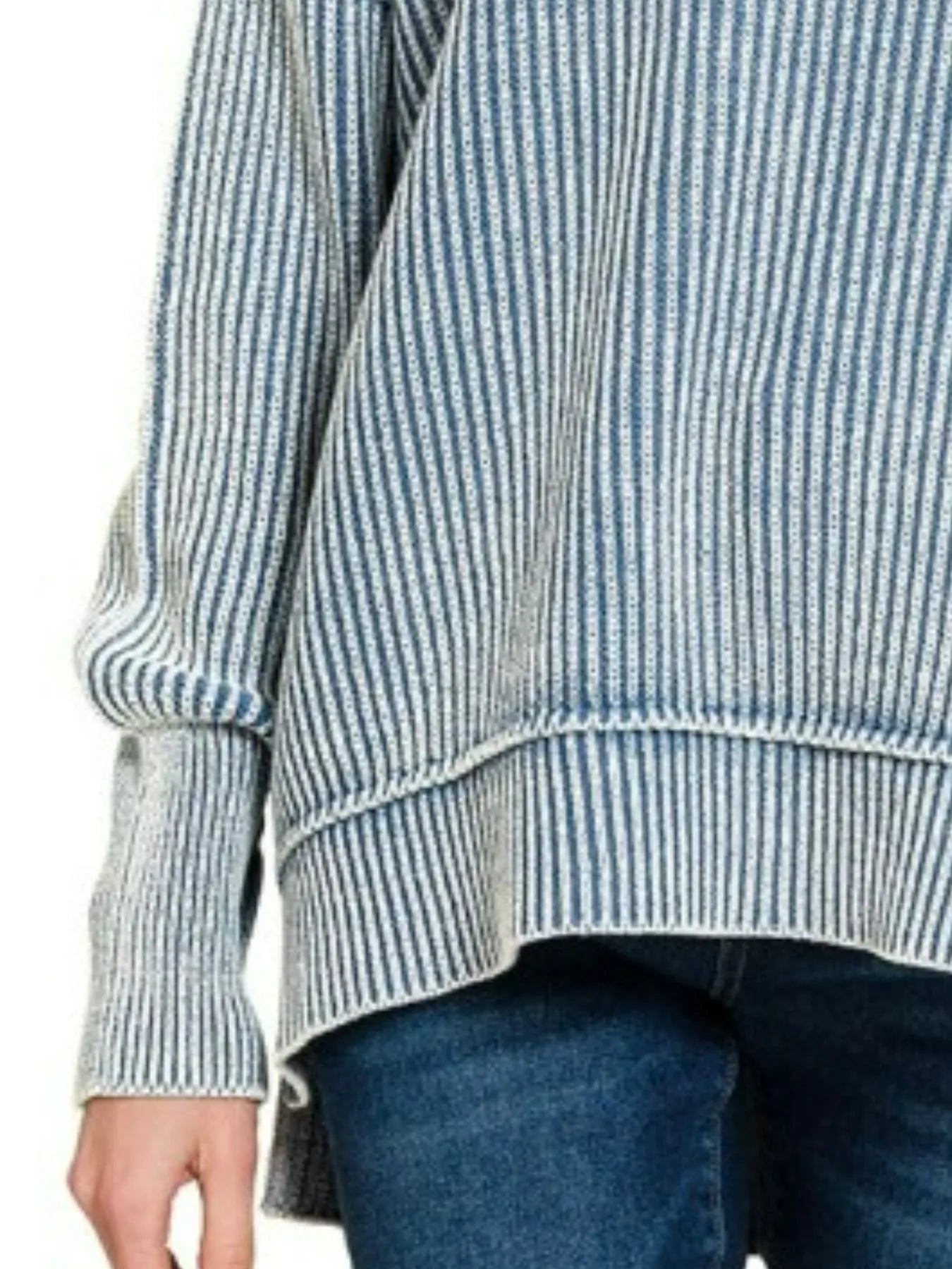 Washed Side Slit Oversized Sweater