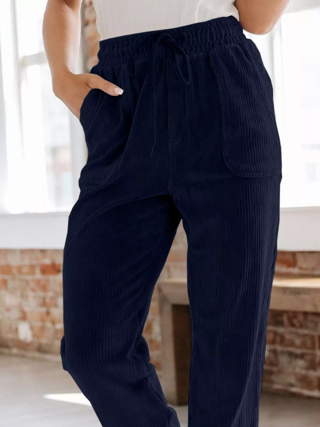 Sarah Express Women's Relaxed Fit Corduroy Pants