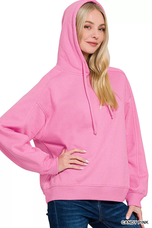 Sarah Express Women's Drawstring Relaxed Fit Fleece Hoodie