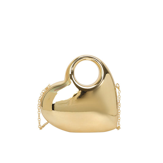 Sarah Express Korean Heart-Shaped Acrylic Evening Bag for Women - Trendy Crossbody Clutch Purse