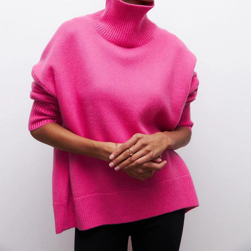 Sarah Express Women's Long Sleeve Pullover Sweater Solid Color Acrylic