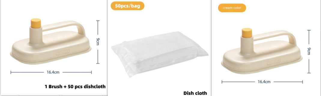 Sarah Express Disposable Magic Cleaning Brush with 50 Refill Wipes - Kitchen Bathroom Toilet Glass Wall Ceramic Window Cleaning Tool Threepiece