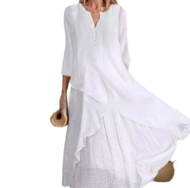 Sarah Express Women's A-Line Wide Waist Dress Casual Fresh Style Polyester