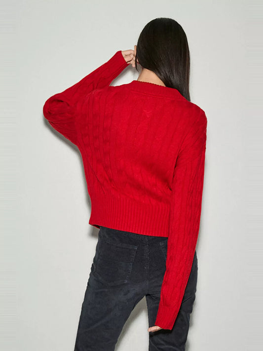 Sarah Express Women's Cable-Knit Button-Front Cardigan