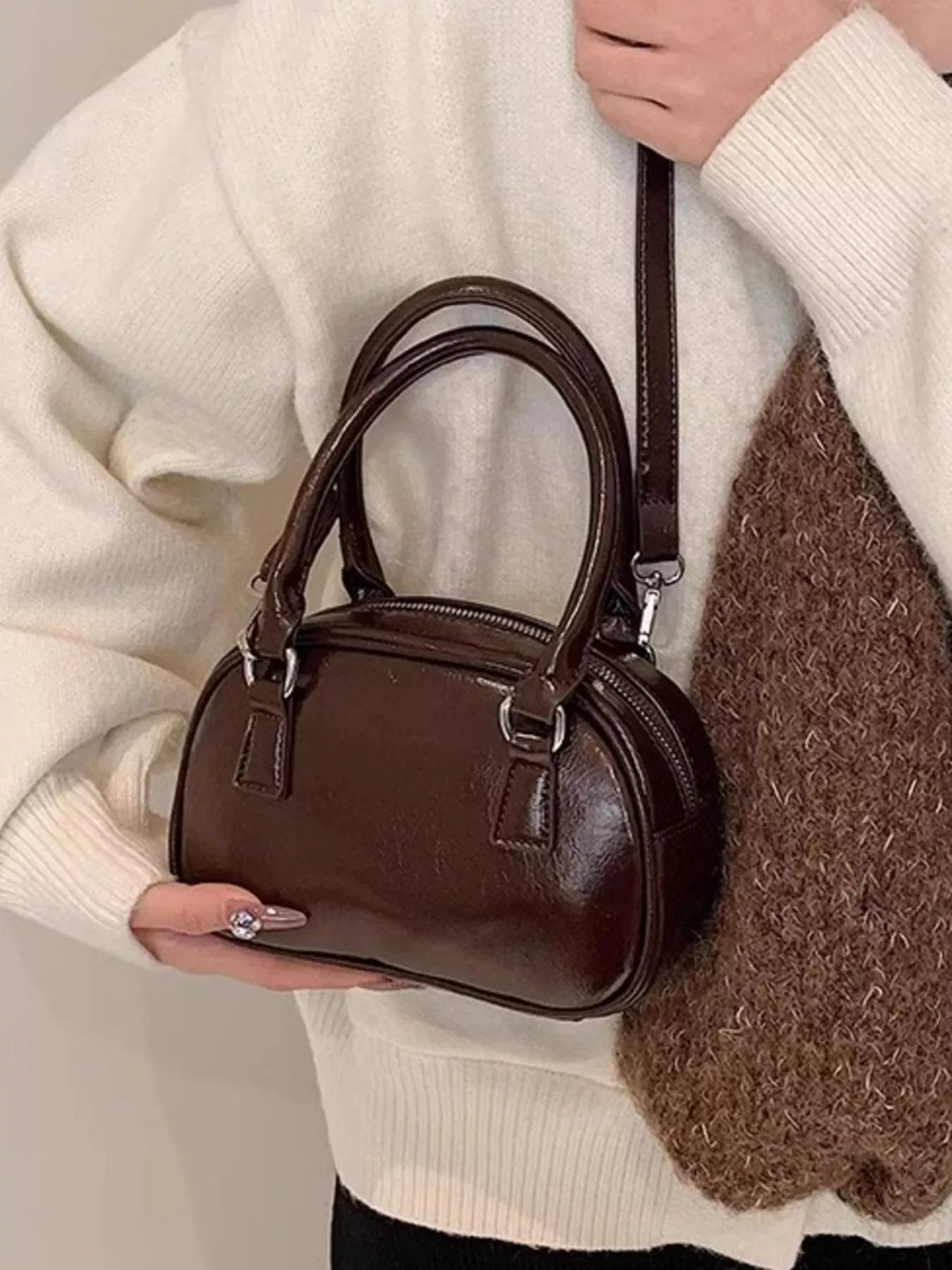 Sarah Express Women's Mini Top Handle Crossbody Bag - PU Leather