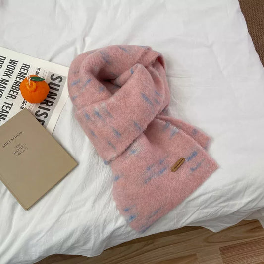 Sarah Express Women's Soft Fuzzy Contrast Scarf Pink One Size