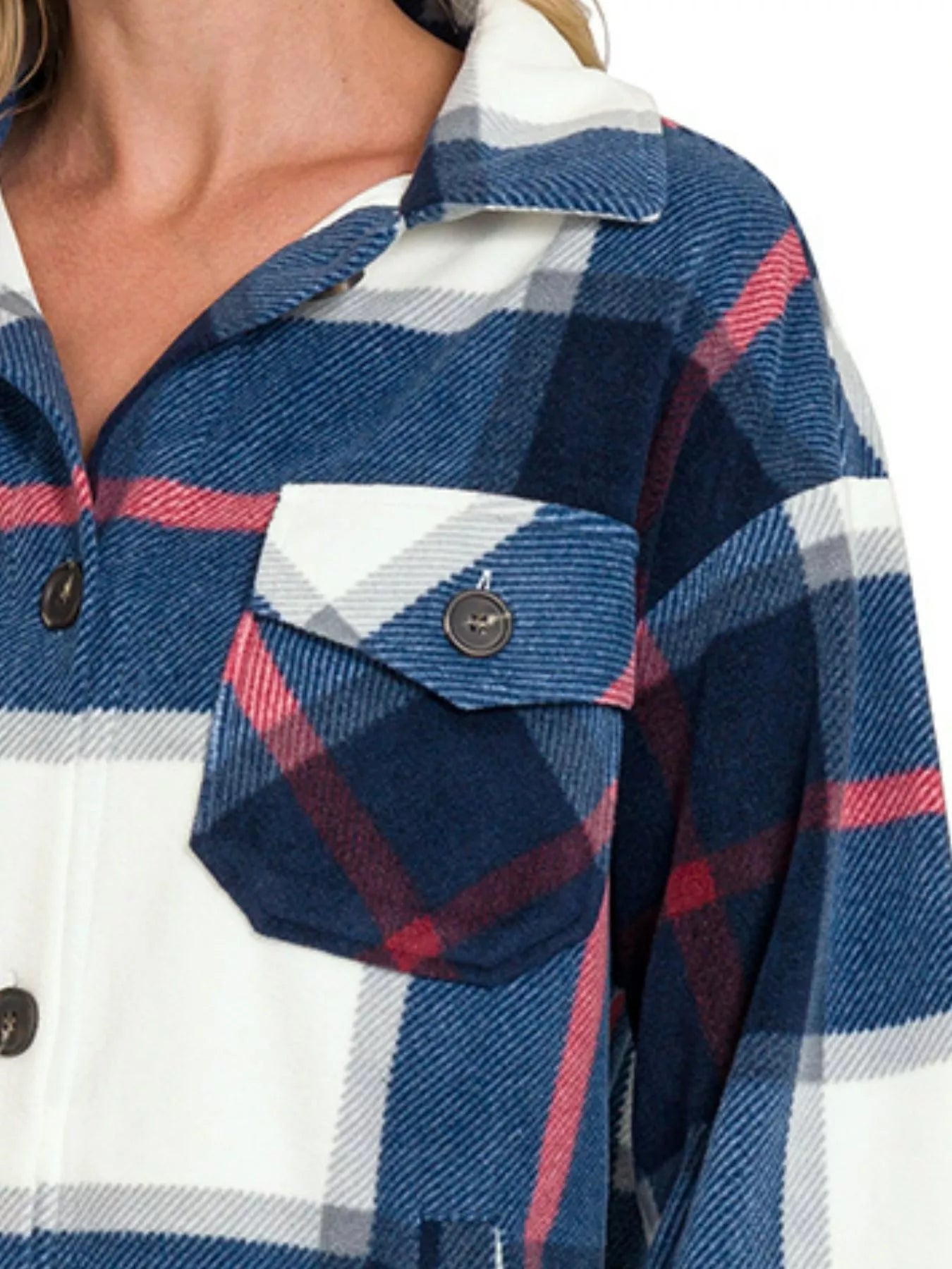 Oversized Plaid Fleece Shacket