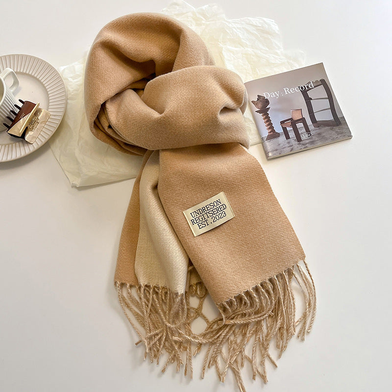 Sarah Express Women's Double-Sided Cashmere-Feel Scarf Winter Warm Oversized Wrap Fall Winter Casual