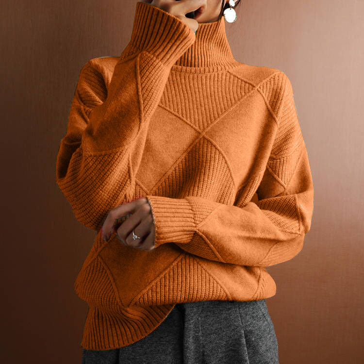 Sarah Express Women's Long Sleeve Knit Sweater Collage Splice Design