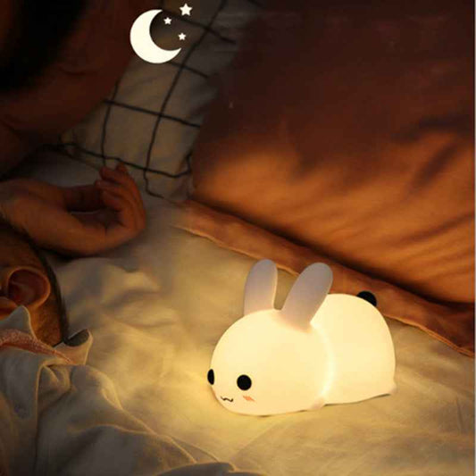 Sarah Express Cute Rabbit Silicone Night Light - Touch Control LED Lamp for Kids & Nursery