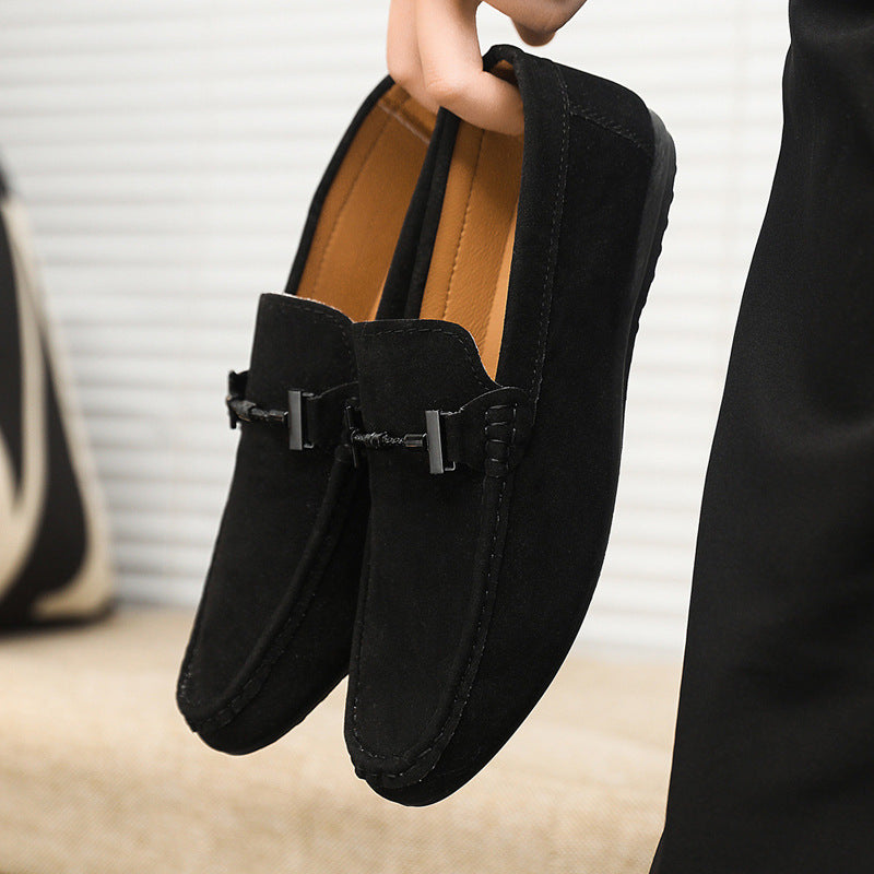 Men's Casual Slip-On Canvas Shoes - Premium Pointed Toe Loafers with Rubber Sole