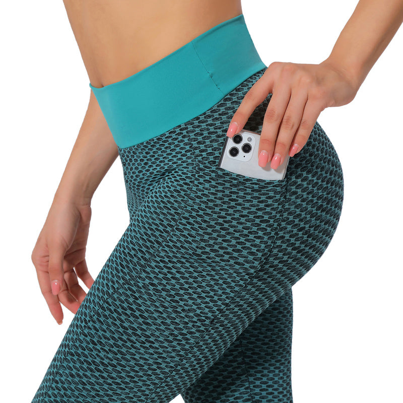 Sarah Express Women's Hip Lifting High Waist Yoga Pants Sports Leggings Nine Length