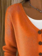 Sarah Express Women's V-Neck Button-Down Knit Cardigan Plus Size