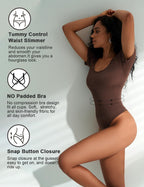 Sarah Express Women's Square Neck Cinched Waist Seamless Bodysuit - Shaping Short Sleeve Top