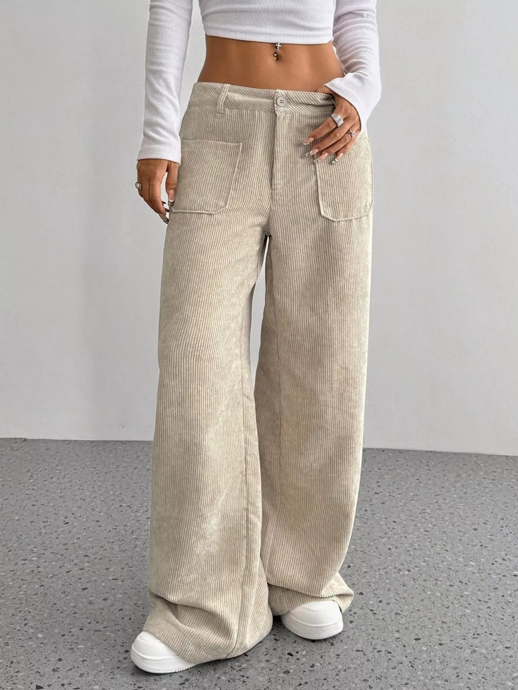 Sarah Express Women's Corduroy Wide Leg Pants