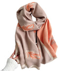 Sarah Express Women's Oversized Cashmere-Like Scarf Shawl Jacquard Tassel Fringe