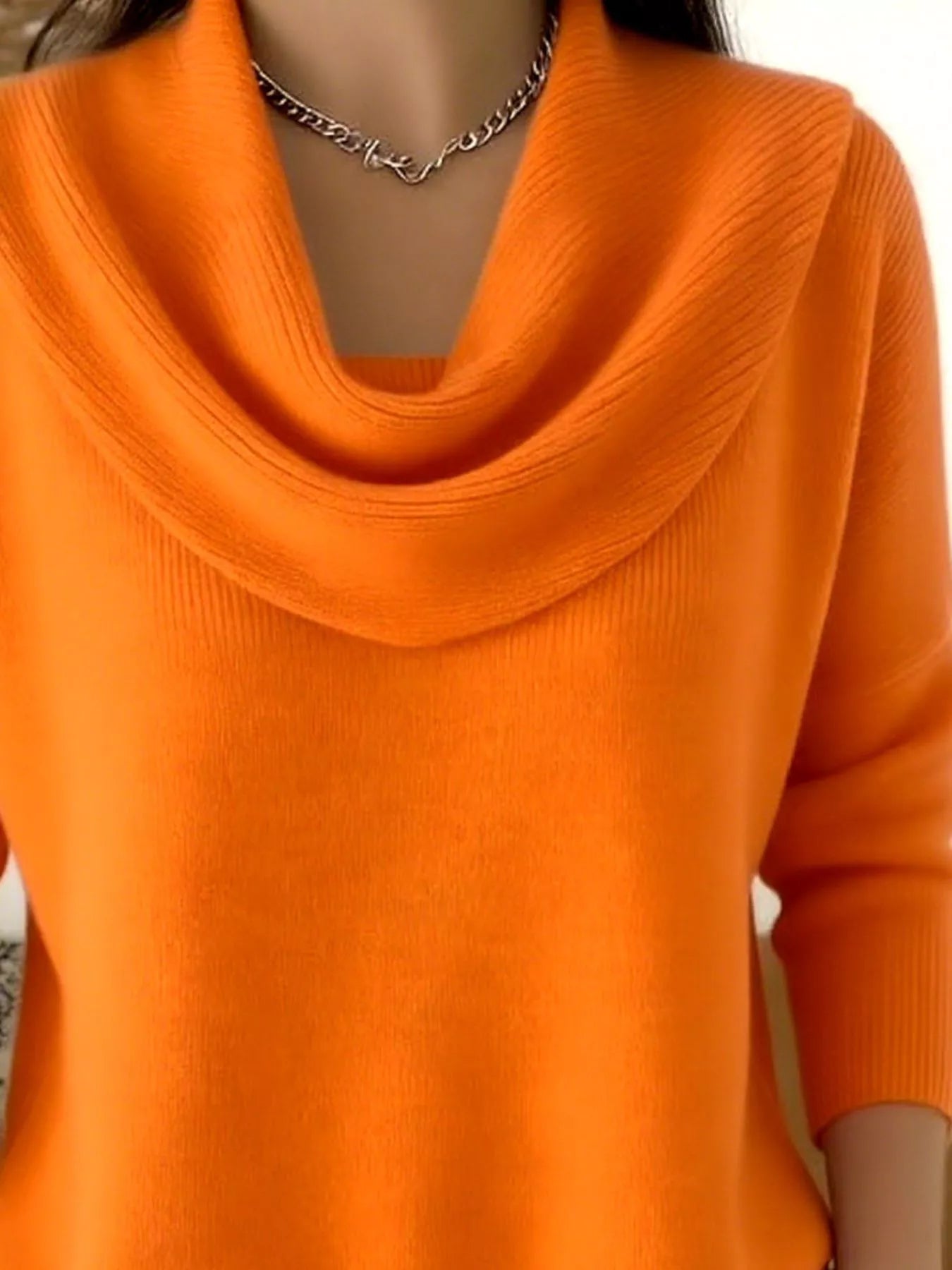 Sarah Express Women's Cowl Neck Solid Color Sweater Plus Size