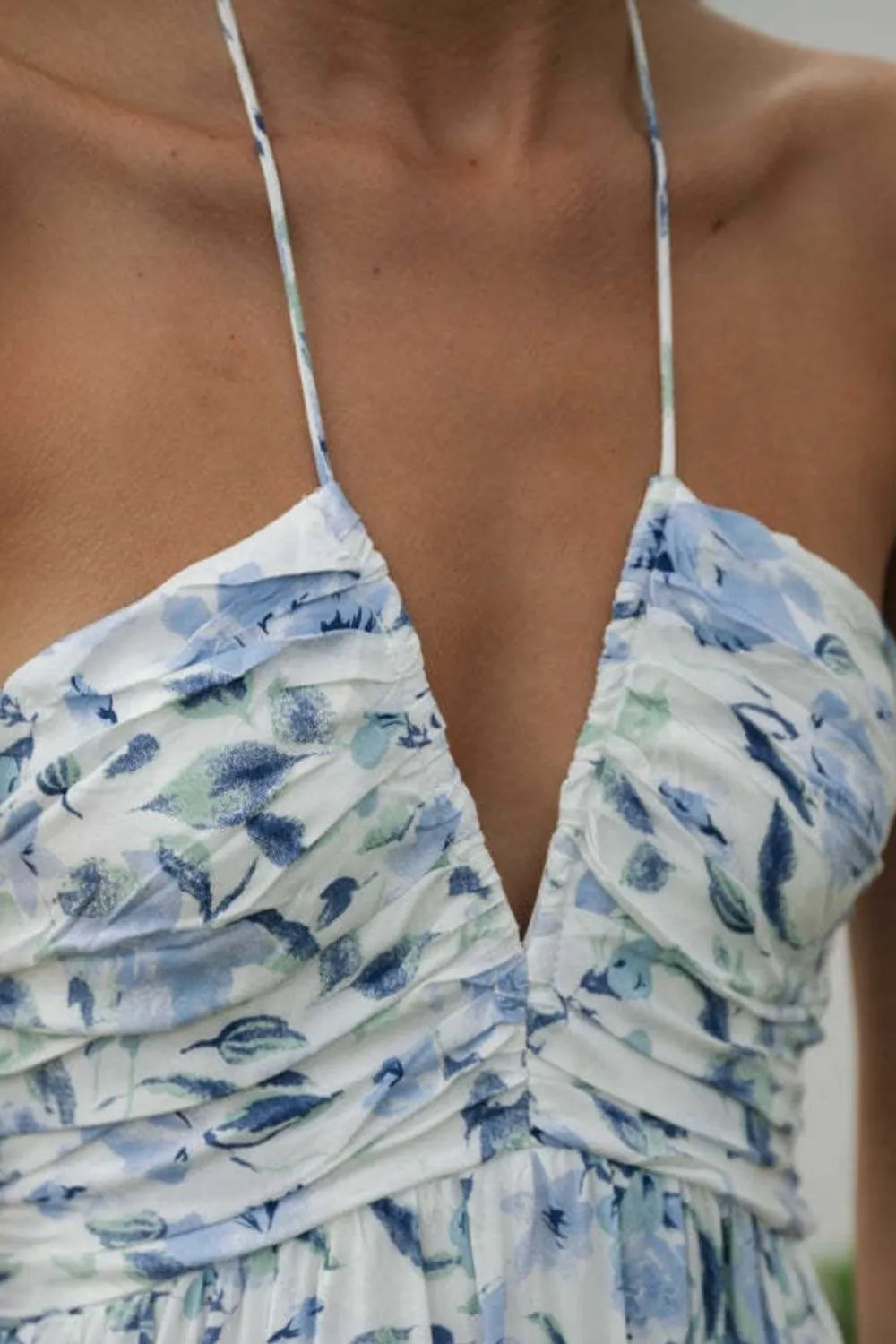 Sarah Express Women's Floral Halter Neck Tiered Maxi Dress