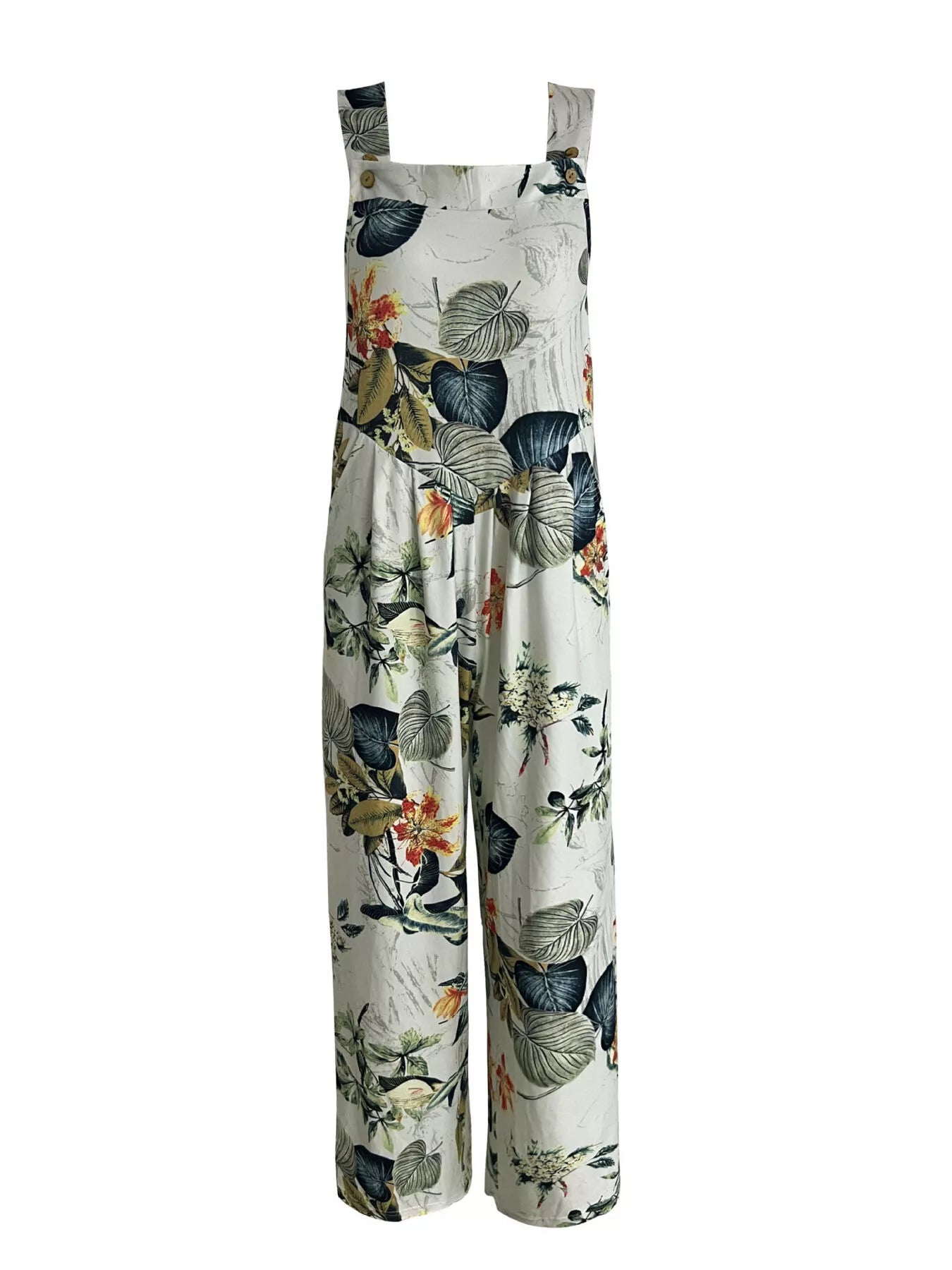 Sarah Express Women's Plus Size Printed Wide Leg Jumpsuit