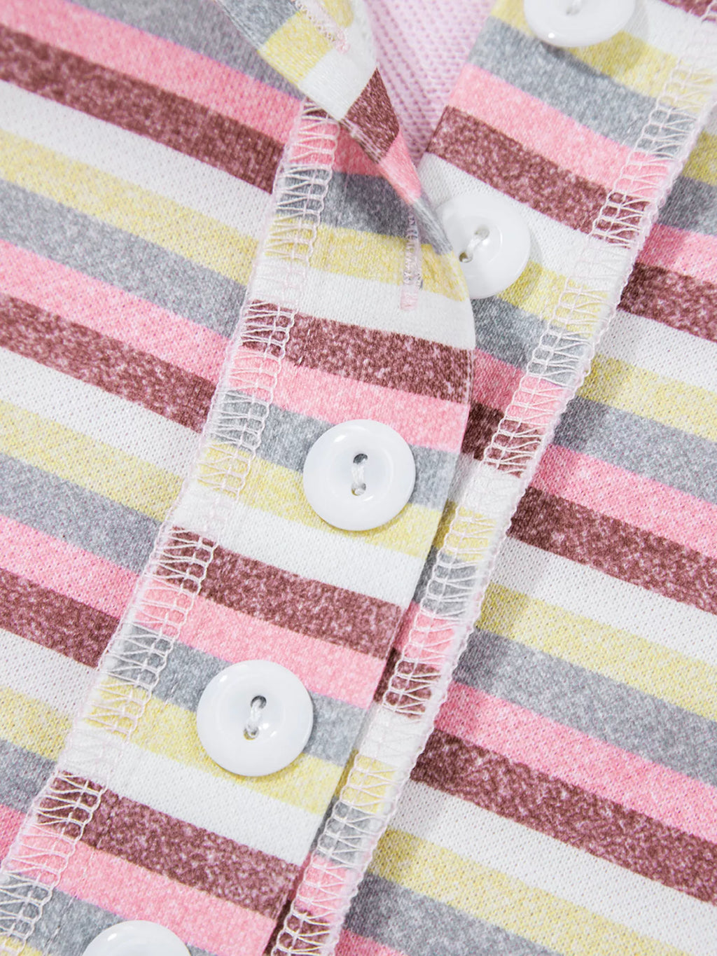 Sarah Express Women's Exposed Seam Color Block Striped Patchwork Loose Henley Sweatshirt