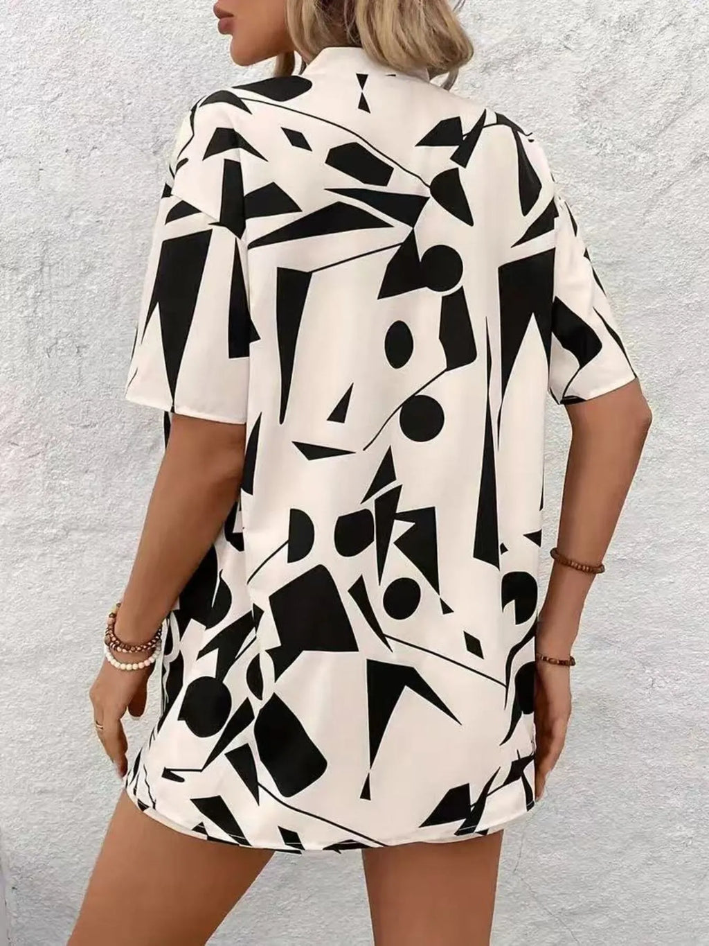 Sarah Express Women's Printed Open Front Cardigan and Shorts Set