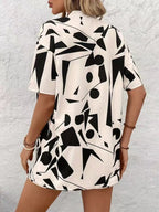 Sarah Express Women's Printed Open Front Cardigan and Shorts Set